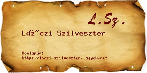 Lóczi Szilveszter névjegykártya
