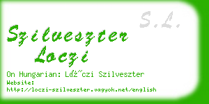 szilveszter loczi business card